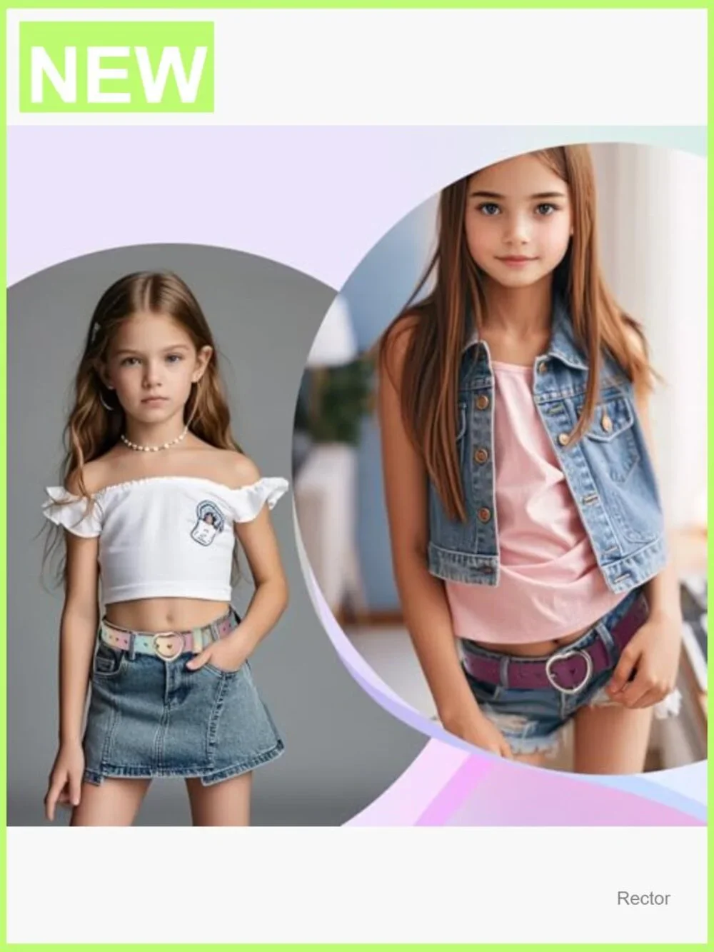 5 Pcs Girls Heart Shape Belt Metal Buckle Elastic Stretch Adjustable Waist Belt